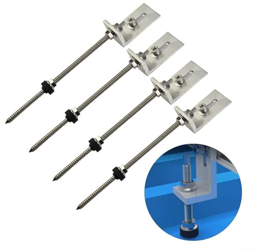 EXTRWORY 4er Pack M10 Edelstahl Stockschraube Mit L Winkel Solar PV Trapezblechdach Befestigung 200mm für Photovoltaik auf Trapezdächern(250mm)
