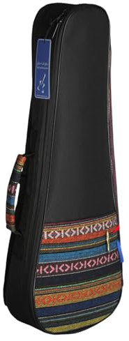 Yaztauho Bunte Ukulele-Tasche, Ukulele-Tasche, Ukulele gepolsterte Tragetasche im Ethno-Stil, Ukulele-Rucksack mit Ethno-Webmuster für Party, Alltag, Konzert, Reisen