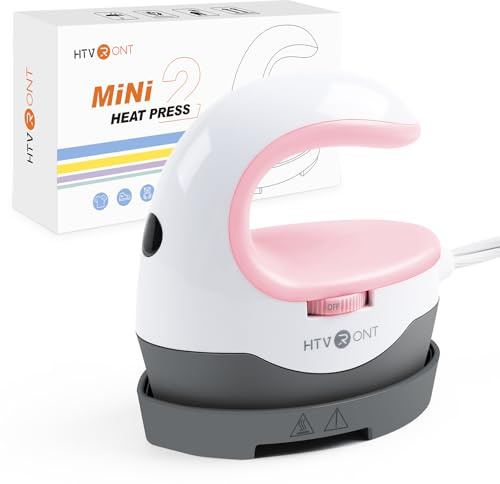 HTVRONT Mini Heat Press Machine, Portable Small Iron for Heat Transfer | Small but mighty, Heats Up Quickly, Portable Iron Press for Fuse Beads, T Shirts, Hats and Heating Transfer Projects