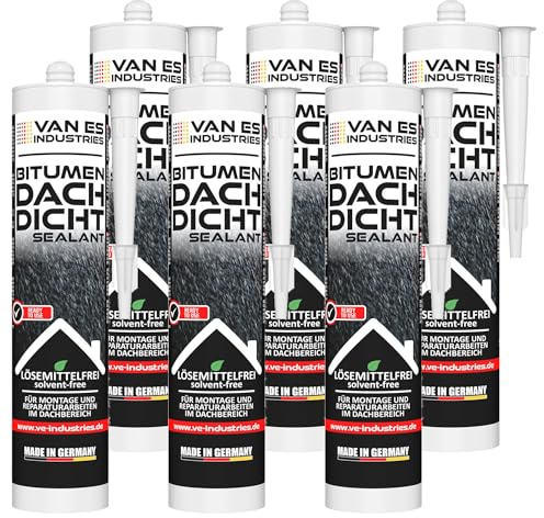 VE-INDUSTRIES Bitumen Dacht-Dicht Kleber | 300ml Kartusche | lösemittelfrei | geruchsarm | gebrauchsfertig | für Montage- und Reparaturarbeiten im Dachbereich | Made in Germany (6)