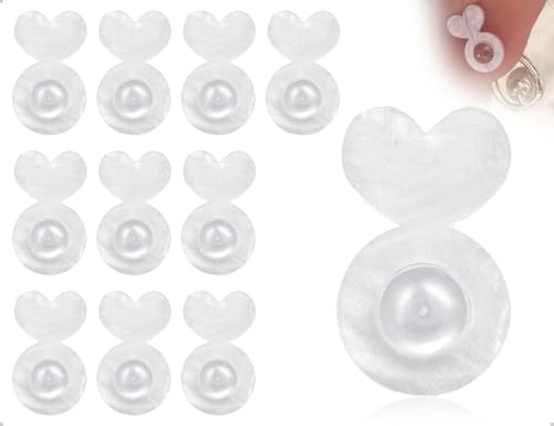 Emezddo 10 piezas de levantadores de pendientes para mujer,elevadores de pendientes de silicona,cierres de pendientes para pendientes,utilizados para levantar los lóbulos de las orejas(blanco,corazón)