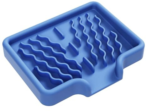 demaxiyad Plateau de Savon en Silicone, Support de Savon en Silicone - Discolore de Douche Doux avec Drainage - Plateaux de vanité d'évier de salde Bain, Accessoires de Rangement de Cuisine pour