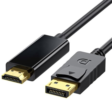 WOURRD Cable DisplayPort compatible con HDMI 1080P 4K, adaptador de alta definición para conexión de computadora