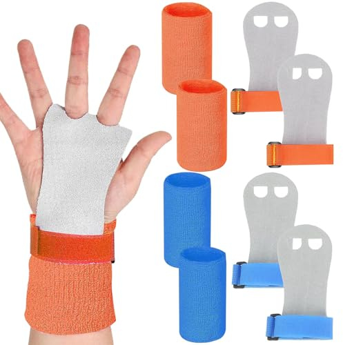 JSTHHTT 2 Ensembles de Manique Gym Enfant, Gants Protection Paumes, Gants Gym Enfant Manique Protection Paumes with Bracelets de Sport Bande