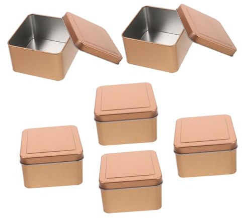 BESTOYARD 6pezzi Scatol Latta Con Coperchio Contenitori Per Tè Biscotti e Dolcetti Resistenti All Umidità Facile Trasporto Per Uso Quotidiano