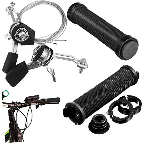 Palancas de Cambio Giratorias de Aluminio para Bicicleta Negro 1 Juego