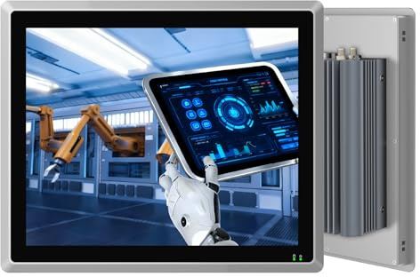 SunKol 10,4 Panel PC Industriel Fanless IP65 Écran Tactile Tout-en-Un | Windows 11 Pro Embedded Tactile Capacitif Computer,Auto Power-on,I5-1235U,16GB RAM,512GB SSD,LAN,HDMI,USB,HMI,Automatisation
