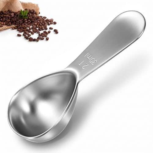 Coffee Scoop 2 Tablespoon Measuring Spoons, 18/8 Stainless Steel Measuring Spoon Short Handled Measure Scooper 2 Tbsp (30ml) Scoop for Ground Coffee Tea Sugar Flour Protein