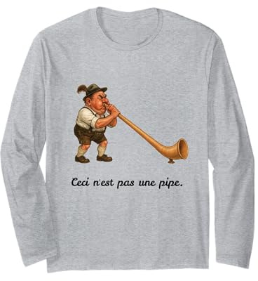 Questa Non è Una Pipa - Alphorn Gag - Ceci N'est PAS Une Pipe Maglia a Manica