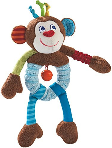 HABA 302999 - Greiffigur Affe Lino, Kuscheltier mit vielen Effekten zum Spielen und Entdecken, Baby-Spielzeug ab 6 Monaten