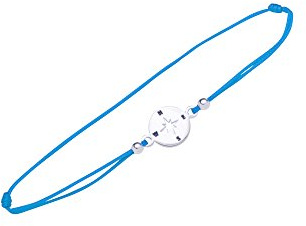 DUR Schmuck Damen Armband Armband Kompassrose Paracord blau 925er Silber A1505.BL, Blau