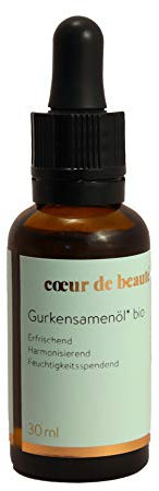 coeur de beauté - Bio Gurkensamenöl - Feuchtigkeitsspendende und harmonisierende Hautpflege aus Gurkensamen besonders für unreine und entzündliche Haut geeignet