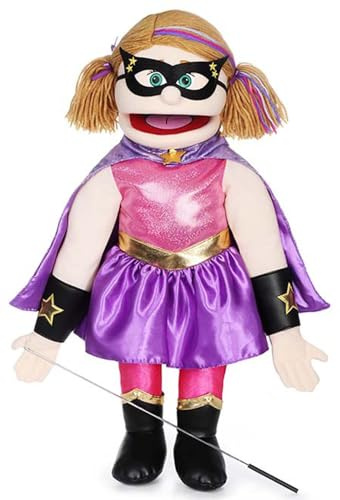25 Superhero, Peach Girl, Full Body, Ventriloquist Style Puppet