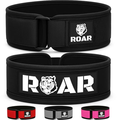 Roar® Cintura Palestra Uomo, Cintura Powerlifting, Cintura Bodybuilding, Cintura Pesi, Cintura Sollevamento Pesi,Cintura Crossfit,Cintura da Palestra,Cinta Powerlifting, Fitness Belt (nero, S)