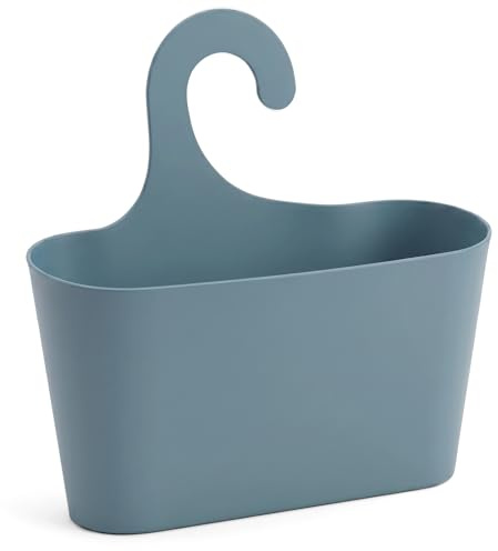 universal Duschkorb mit Haken zum Einhängen Duschregal Badregal Bad Utensilo Utensilo für Bad/Küche/Werkstatt, Hängeregal Hängekorb Kunststoff (Stahlblau)