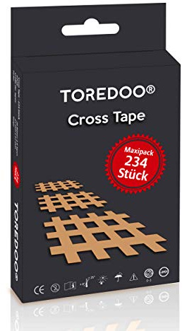 TOREDOO Cross Tape Gittertape Gitterpflaster 234 Stück, klein, hautfarben | Akupunkturpflaster & Crosstapes, Gitter Tape Pflaster klein, Akupressur & Akupunktur Tape, Kinesio Tape Gitter, Typ A