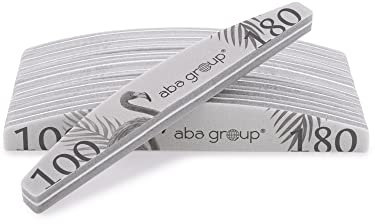 Aba Group 10 Stück Profi Nagelpolierer Premium, Polierblock, Block zum Polieren, strapazierfähig, zum einmaligen Gebrauch, präzise, hergestellt in EU, Maniküre, Pediküre, Polierset, Halbmond (100/180)