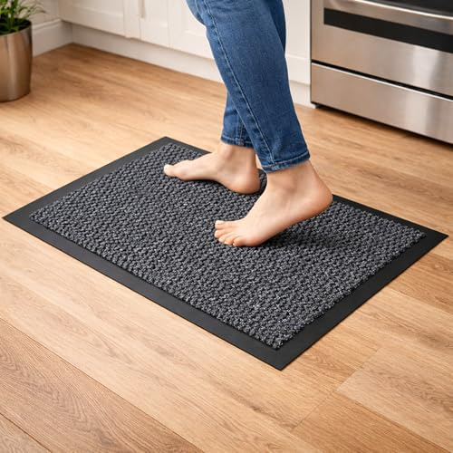 Large Non Slip Door Mats Indoor 50cm x 80cm Extra Large Indoor Mats for Entrances- Front & back door Doormats, Rubber back Dirt & Dust trapper Barrier Mat, Absorbent Large Entrance rug & Floor mat