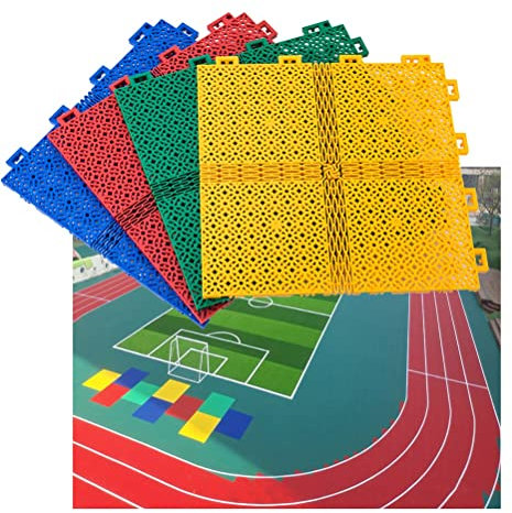 Tapis Caillebotis en Caoutchouc 34CM Dalles De Sol À Emboîtement Modulaires D'extérieur, Terrain De Basket Terrain De Badminton Gymnase Sol Sportif Antidérapant Et Résistant À l'usure