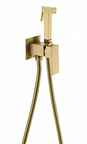 Doccino Bidet per Wc Doccetta per Wc Disabili Spruzzatore a Pressione Bidet con Tubo con 1/2 Valvola Acqua Fredda Doccetta Bidet Ottone,Trafilatura