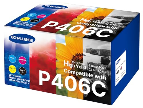 ECHALLENGE CLT-P406C Multipack Toner Kompatibel für Samsung CLT-P406C CLT-K406S für Samsung Xpress CLP-365 CLX 3305 C460W C410W CLP-360 CLP-365W CLX-3305FN CLX-3305W CLX-3300 C460FW (4er-Pack)