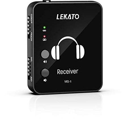 LEKATO MS-1 Wireless in-Ear Monitor Automatic Pairing 2.4GHz Wireless IEM System for Studio, Band Rehearsal, Live Performance (Single Receiver)