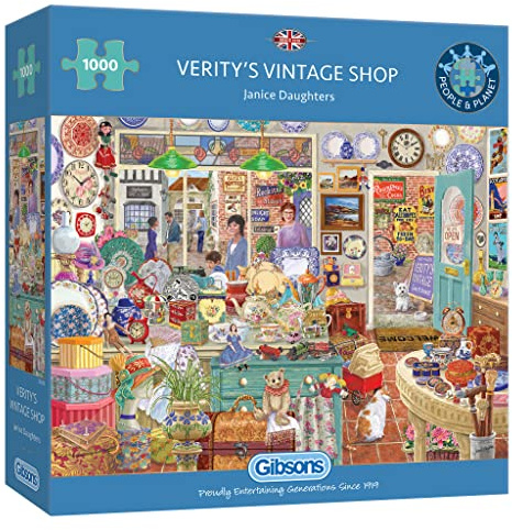 Verity's Vintage Shop 1000 Teile Puzzle | Nachhaltiges Puzzle für Erwachsene | Premium 100% Recyceltes Board | Tolles Geschenk für Erwachsene | Gibsons Games