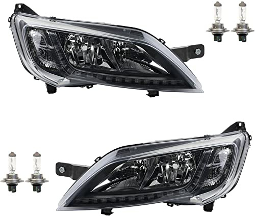 Johns, Scheinwerfer Set passend für Opel Movano C chrom LED Links & Rechts + Leuchtmit.
