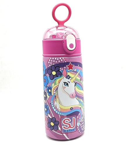 TheCartoonWorld BORRACCIA Seven in acciaio inox 304, SJ GANG Animali - 460 ml (UNICORNO)