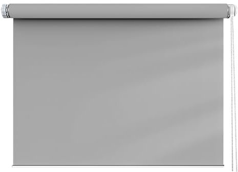 Rollo Für Fenster 30 x 210 cm, Sichtschutz und Sonnenschutz Blickdicht, Thermorollo Hitzeschutz, inklusive Montagematerial, für Dachfenster, Hellgrau