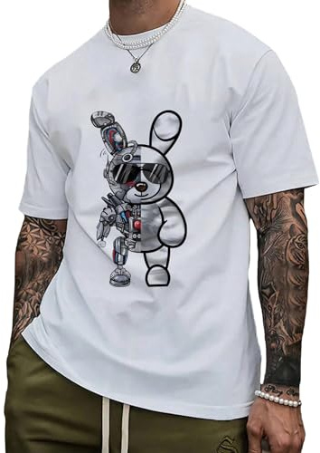 SOLY HUX Men's Graphic Tees Short Sleeve Crew Neck Vintage T-Shirt Casual Summer Shirt Tops White Graphic X-Large