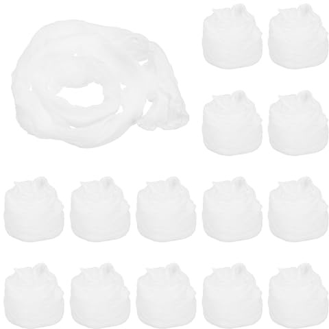 PATIKIL Tela de Flores de Media 15 Piezas de Material de Malla de Nylon para Hacer Flores de Media de Seda Tensil para Manualidades de Boda y Decoración del Hogar Blanco