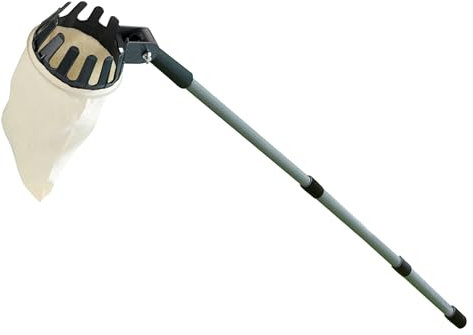 Maximex Obstsammler XL mit Teleskopstiel, Erntehelfer für Obstbäume mit Fangbeutel, Scharfe Klingen aus rostfreiem Edelstahl, 14 x 80-146 x 6 cm