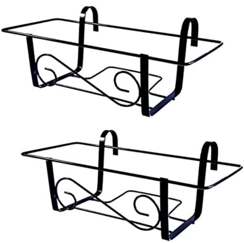 VIRSUS 2 Balconiere in Metallo di colore Nero, Fioriera Portavaso in Ferro Verniciato per Fiori e Piante, Supporto da Appendere a Finestre e Balconi, Made in Italy, Portata 15 kg -107 (60 cm)