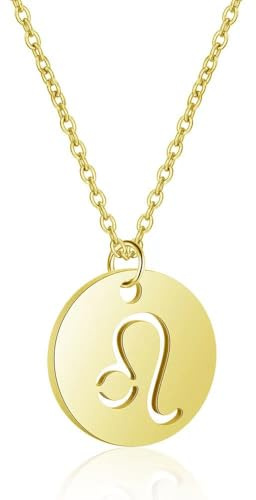 BYLITZ Sternzeichen Kette mit Geschenkbox und Karte Zodiak Halskette mit Anhänger für Frauen Tochter Damen Nichte Enkelin Freundin Mädchen
