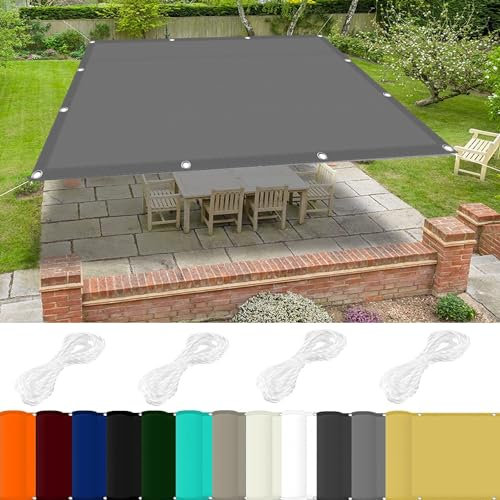 Pali per vela ombreggiante, 1 x 5,5 m, resistenti, con blocco UV al 98%, ideali per tende da sole all'aperto, colore grigio chiaro