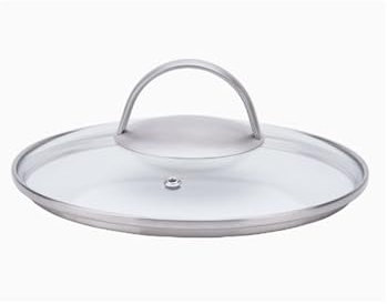 SDA287MZ Tapa Sarten Tapa de Vidrio Templado con ventilación for cacerolas, Tapa de Vidrio Wok, Transparente, 22CM, Borde y Mango de Acero Inoxidable (22CM-26CM) Tapas Sartenes Cocina(26cm)