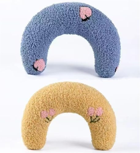 Teogneot 2pcs Almohada para Mascotas, Dog Pillow, Almohadas Calmantes para Perros, CojinPerro,Felpa Suave en Forma de U Cojín para Gatos