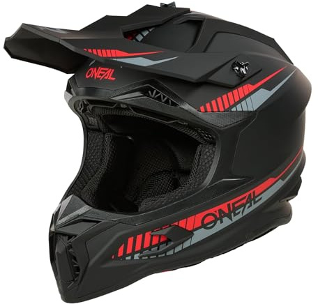 O'NEAL C-SRS Motocross Helm, MX Enduro Motorrad, Starke ABS-Schale, gepolstertes & waschbares Innenfutter, optimale Belüftung, Microlock-Sicherheitsverschluss für Erwachsene (Rot XXL)