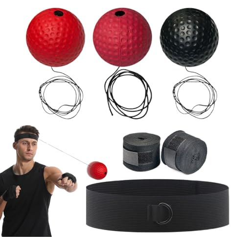 Set di palline per riflessi da boxe per bambini, palla da boxe con fascia,Attrezzatura da boxe per adulti con cinghia regolabile - Palla per riflessi da boxe per migliorare la competenza dei principia
