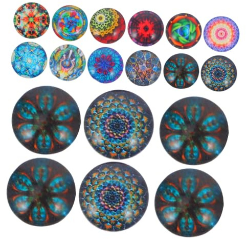 Garneck 100pcs tessere di mosaico rotonde colori misti per artigianato pietre di mosaico di vetro semicircolare per gioielli fai da te e facile da applicare per la progettazione di gioielli e