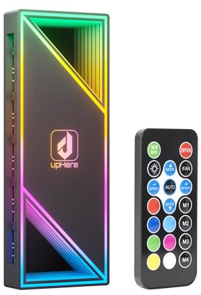 upHere ARGB-Controller für PC,5V 3-Pin PWM Temperaturregelung,Drahtloser Fernbedienungshub,ARGB Hub,Fan Hub,RGB Controller PC für Gehäuselüfter,RGB-Beleuchtungssynchronisation,P12PARGB-BK