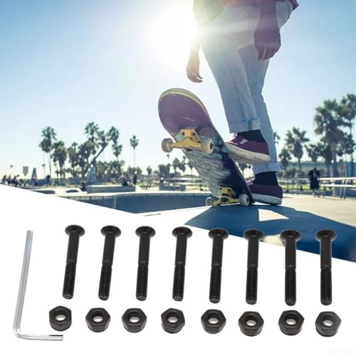 Lot de 16 écrous à vis pour skateboard à quatre roues et longboard Accessoire de réparation (35 mm)