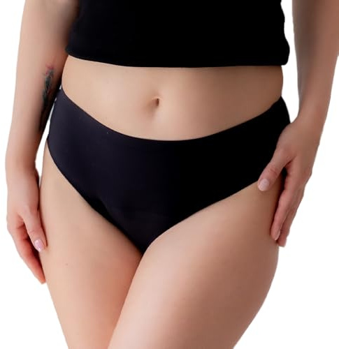 Relixa Periodenunterschwäsche Starke Blutung Seamless perioden Unterhosen Damen und Mädchen Perioden Slip Damen Menstruationsunterwäsche Period Underwear, Nahtlose, 1 schwarz, L
