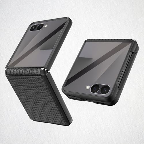 Koelaa Custodia per Samsung Galaxy Z Flip 7, Protezione Dello Schermo Posteriore e Cerniera, Slim Fit, Antiurto, Elegante, Hard Shockproof Protettiva Cover Case - Nero