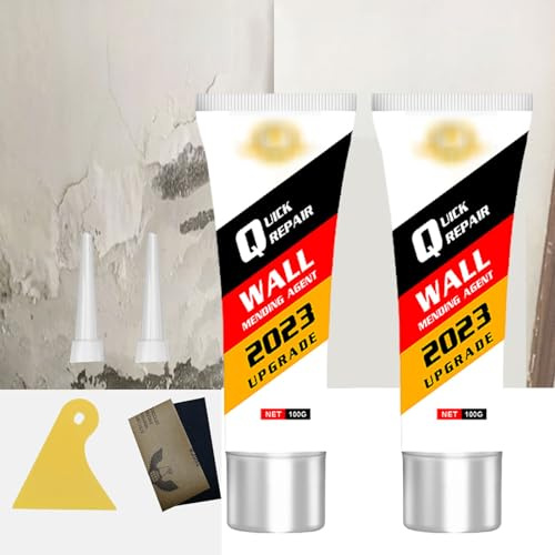 Wandreparaturcreme,Spachtelmasse Weiß Innen,Fertig Spachtelmasse Weiß Wand,Wandreparatur Creme,Wandausbesserungs Paste,Wand Reparatur Reparaturspachtel Set,für Bohrungen,Risse,Löcher und Graffiti