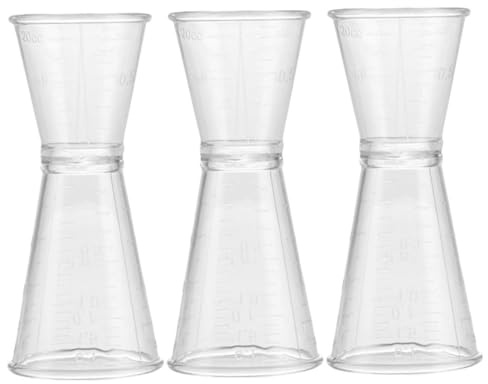 STOBAZA 3pezzi Bicchierini Dosatori Doppi in Plastica Riutilizzabili Per Cocktail Misurino Per Bar Casa e Feste Preciso e Robusto Per Ingredienti Mixologist