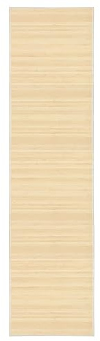 QZZCED Alfombra de Bambú Natural Antideslizante con Reverso de Seguridad y Bordes de Polipropileno para Hogar – Fácil de Limpiar y Resistente, Excelente Amortiguación