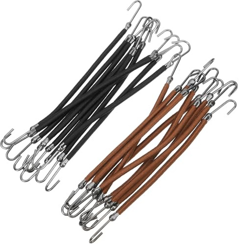 Healvian 20 Ganchos Elásticos Pelo 20 Piezas 10 Negros 10 Color Albaricoque Doble Gancho para Coleta Gomas Pelo para Cabello Grueso y Liso Cordones para Sujetar Ponytail en Mujeres y