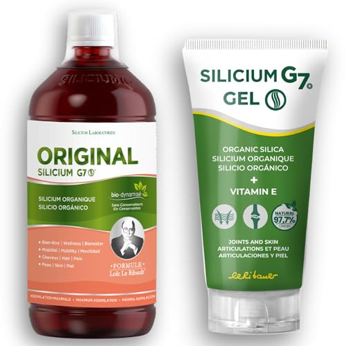 Silicium G7 Set: G7 Original + Silikongel 150 ml – Flüssiges Nahrungsergänzungsmittel für die Gelenke und topisches Gel zur Muskelentspannung